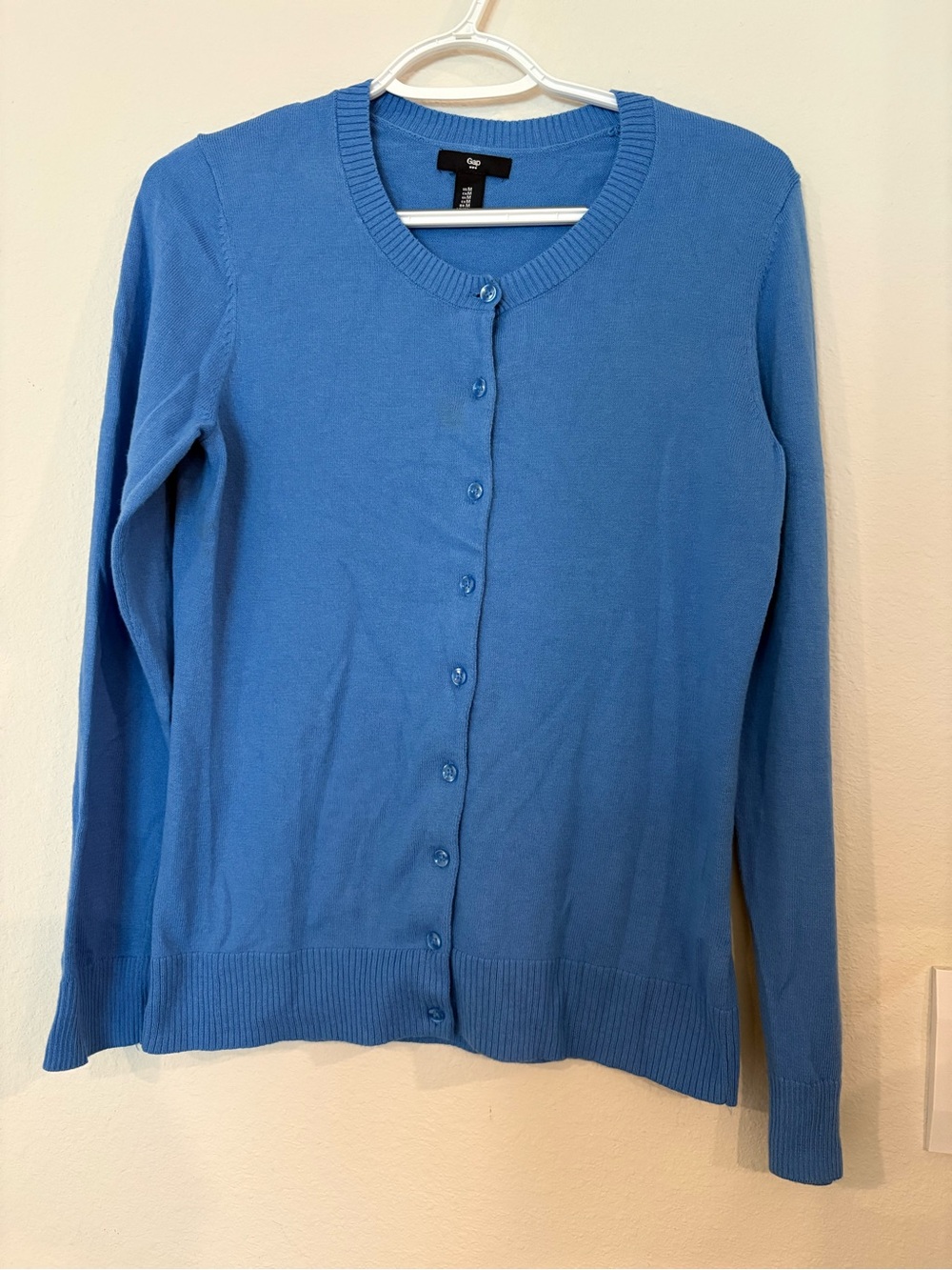 GAP Blue Crewneck Button-Front Women's Cardigan
